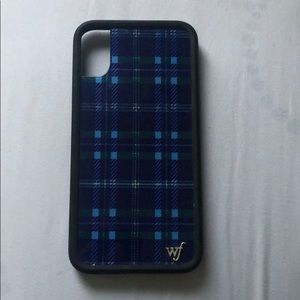 Blue plaid wildflower iPhone X/Xs case